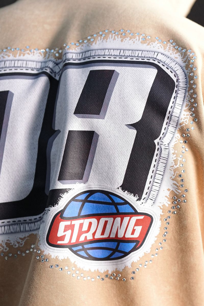 ELITE Strong Washed Rhinestone Hoodie 1071-D