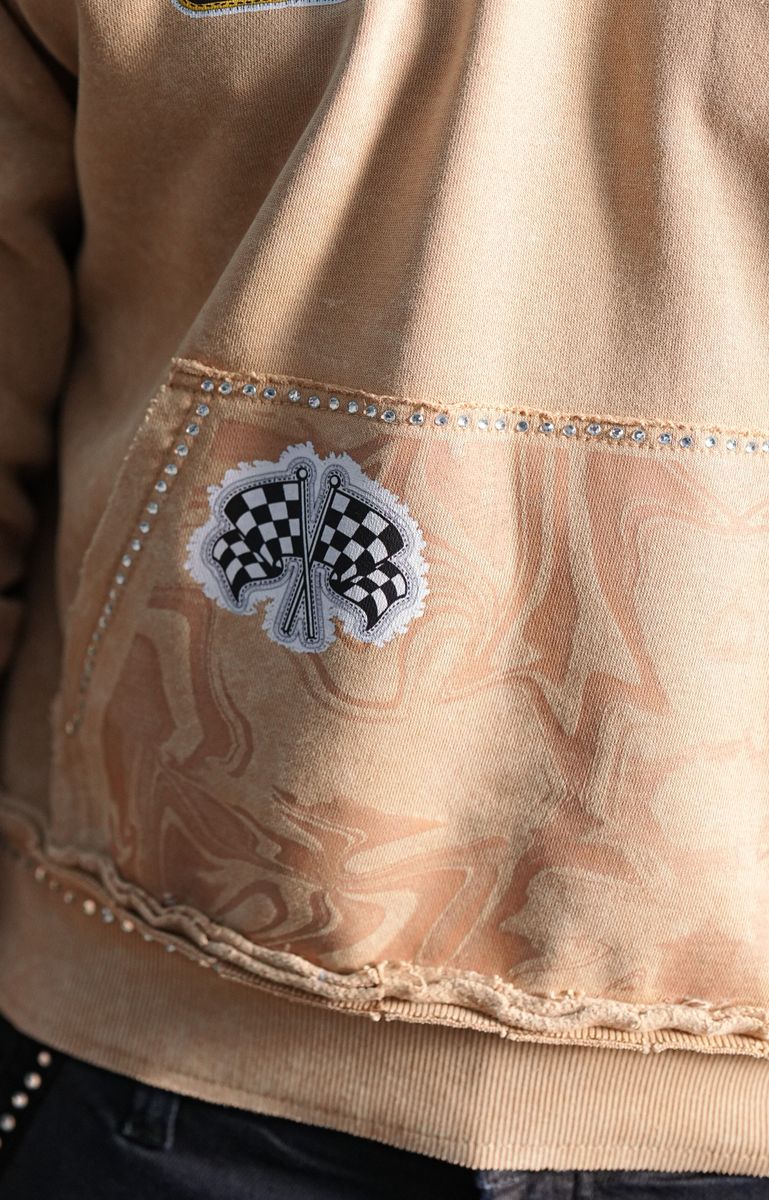 ELITE Strong Washed Rhinestone Hoodie 1071-D