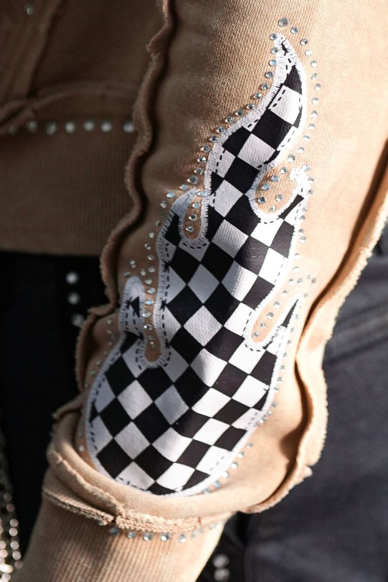 ELITE Strong Washed Rhinestone Hoodie 1071-D