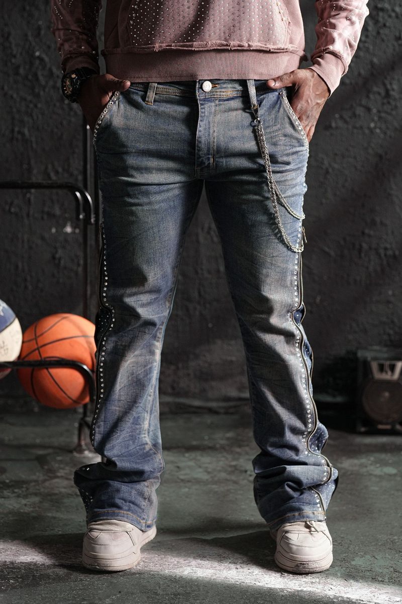 ELITE Vintage Secret Stone Zipper Men's Jeans 19453
