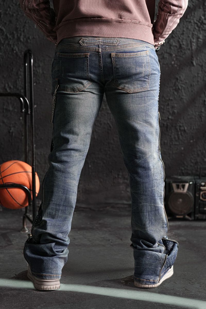 ELITE Vintage Secret Stone Zipper Men's Jeans 19453