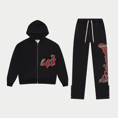 GOD SPEED OG Logo Sweatsuit V2 (Black/Red)