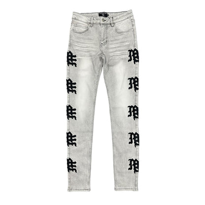 Mixed Emotions Monogram Denim Grey Wash