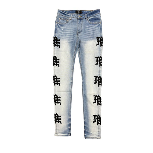 Mixed Emotions Monogram Denim Light Blue Wash