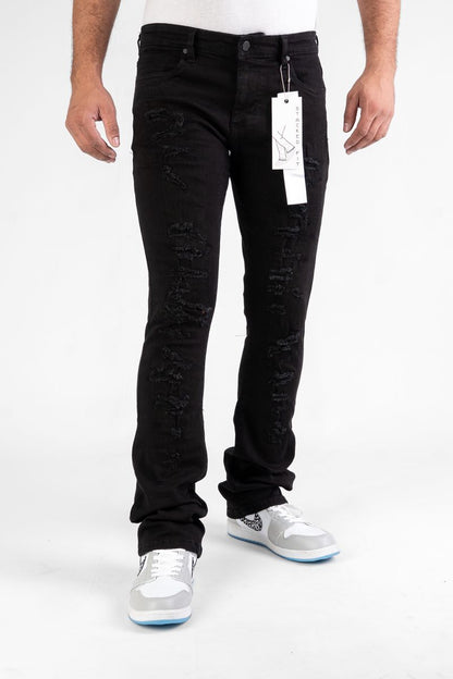 SUPER STRETCH DENIM - JET BLACK STACKED (DZTR-494 JET BLACK)