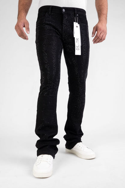 SUPER STRETCH DENIM - BLACK STONE STACKED (DZTR-492 BLACK)