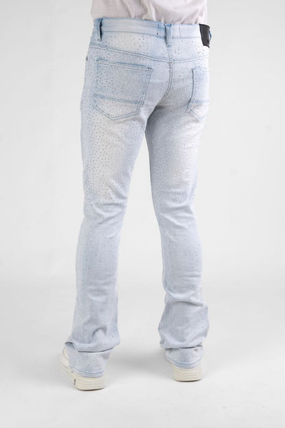 SUPER STRETCH DENIM - ICE BLUE STONE STACKED (DZTR-492 ICE BLUE)