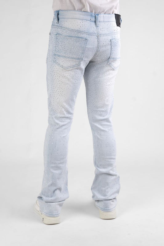 SUPER STRETCH DENIM - ICE BLUE STONE STACKED (DZTR-492 ICE BLUE)