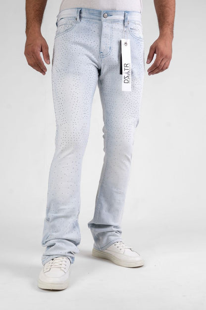 SUPER STRETCH DENIM - ICE BLUE STONE STACKED (DZTR-492 ICE BLUE)