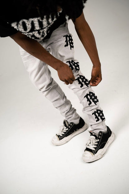 Mixed Emotions Monogram Denim Grey Wash