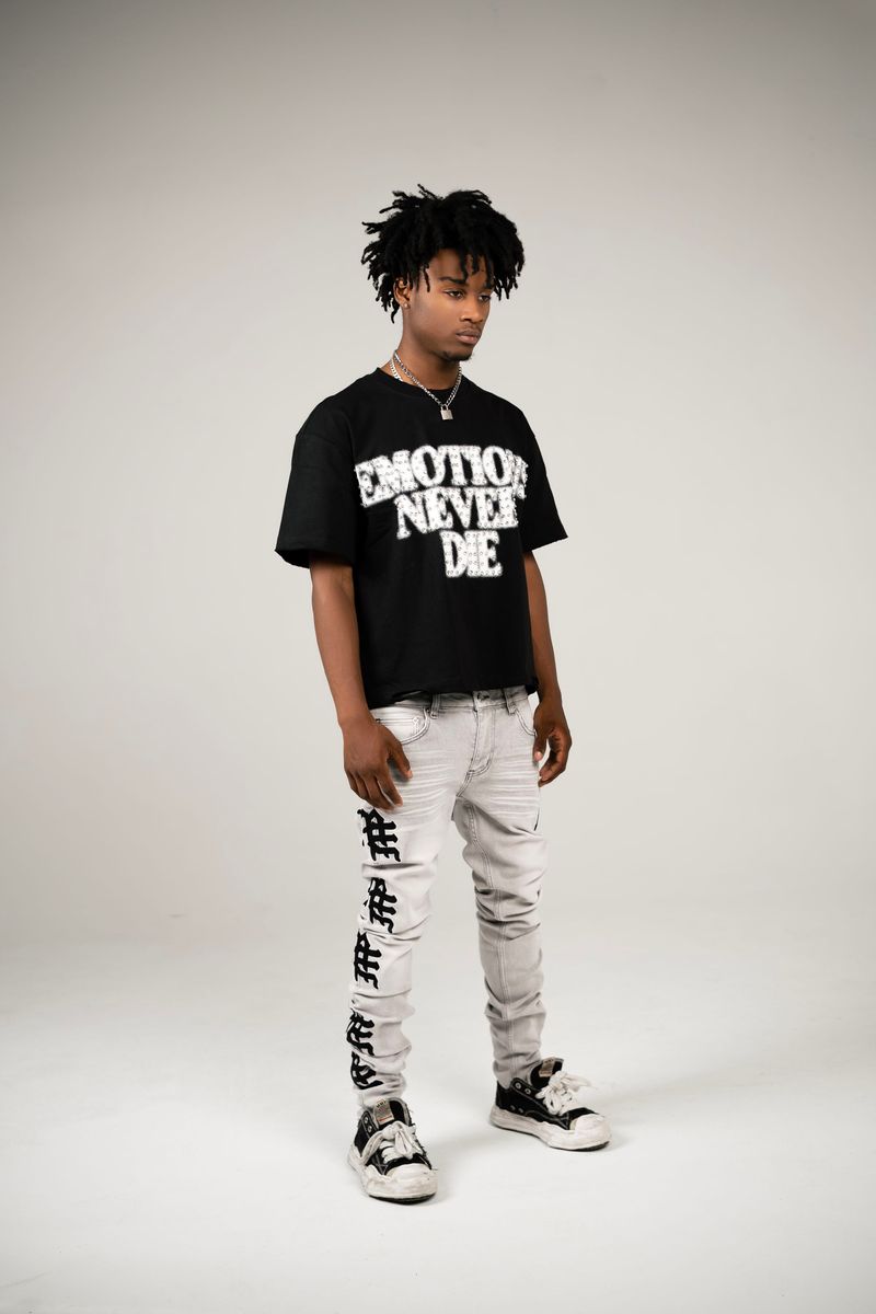 Mixed Emotions Monogram Denim Grey Wash