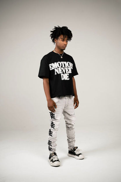 Mixed Emotions Monogram Denim Grey Wash