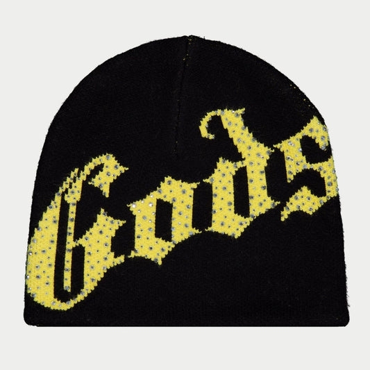 GODSPEED OG Logo Studded Beanie 'Black/Yellow'