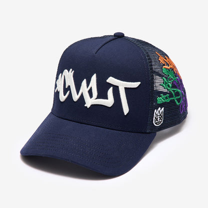 CULT MESH BACK TRUCKER HAT "GRAFFITI" (626AC-CH66A)