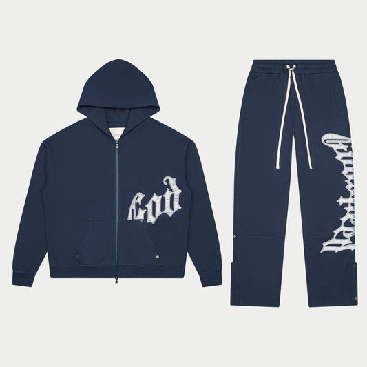 GOD SPEED OG Logo Sweatsuit V2 (Navy/silver)