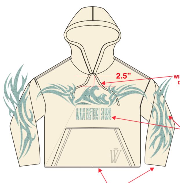 MR WAVE DISTRICT TIFFANY (CREAM) HOODIE (WDS-9H001B)