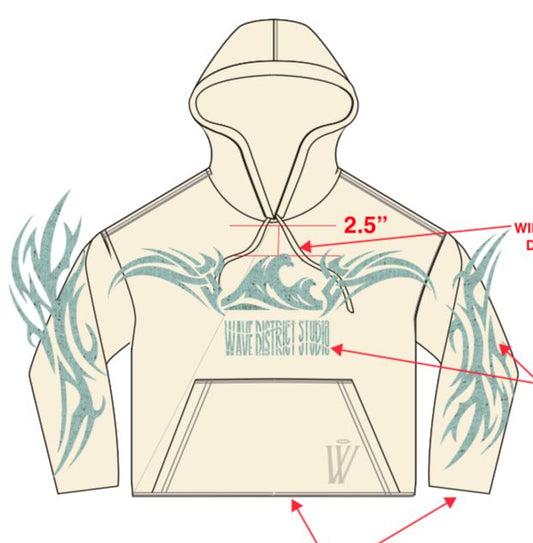 MR WAVE DISTRICT TIFFANY (CREAM) HOODIE (WDS-9H001B)