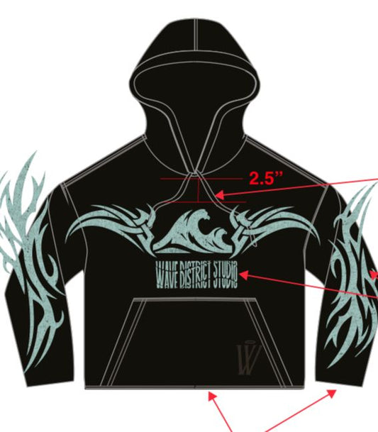 MR WAVE DISTRICT TIFFANY (BLACK) HOODIE (WDS-9H001A)