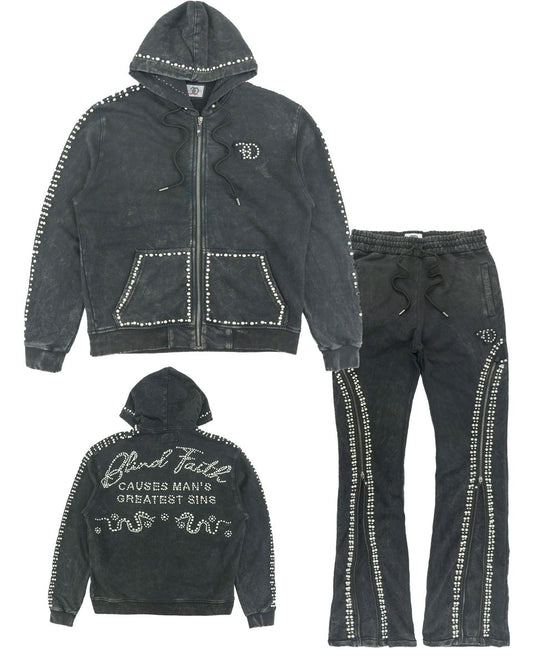 FROST BLIND FAITH HOODIE SET-BLACK
