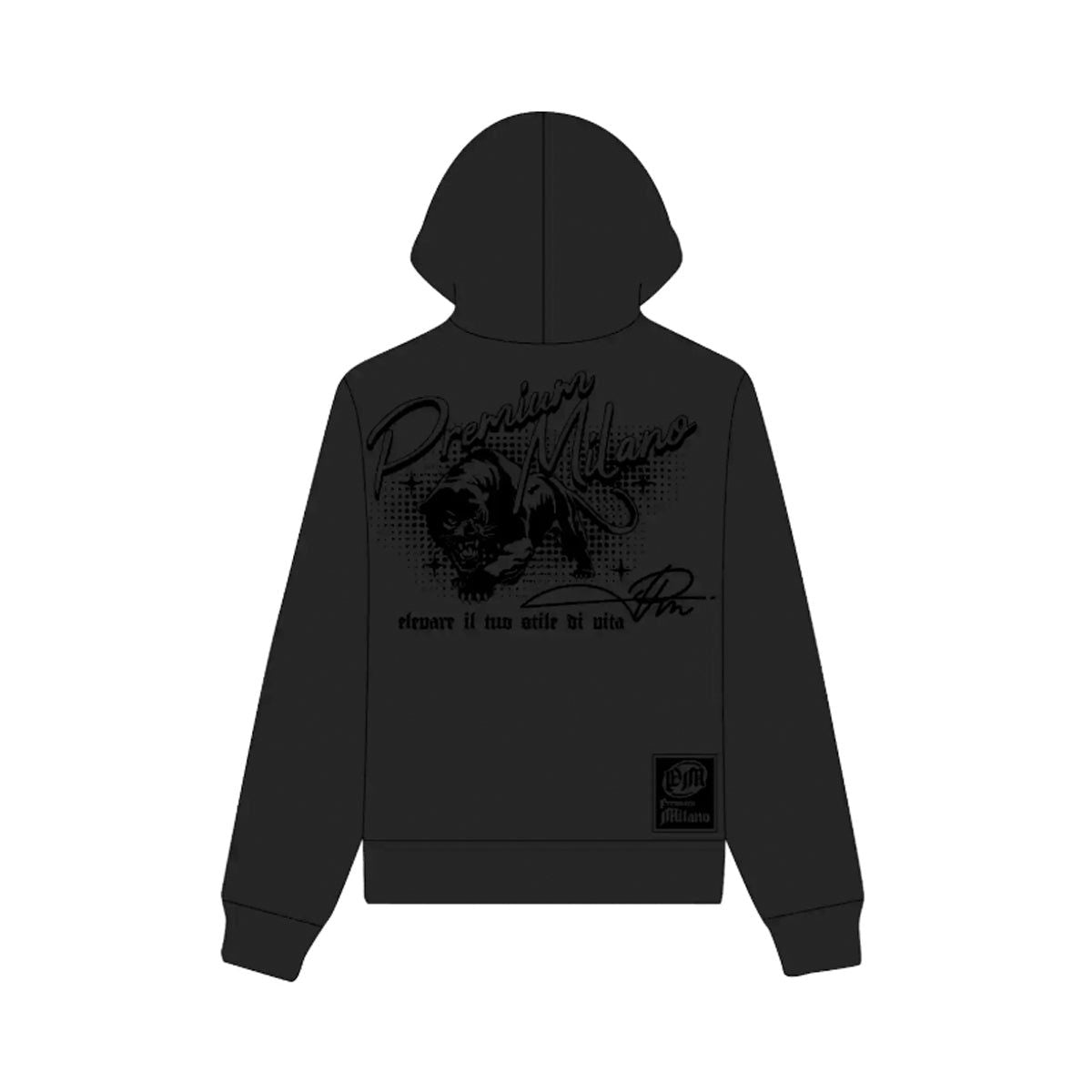 PREMIUM MILANO TONEL PANTHER ZIP HOODIE (PREM-BPZ63-818-BK)