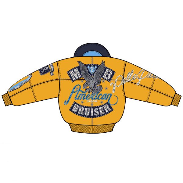 PELLE PELLE American Bruiser Jacket — Maize/Navy/Baby Blue/White