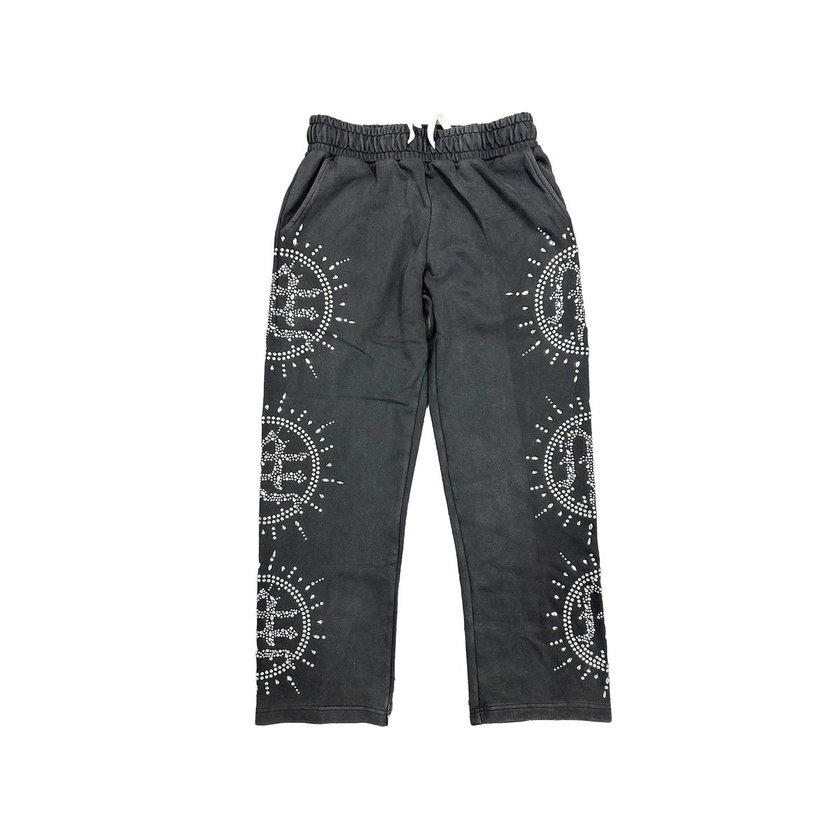 Mixed Emotion Eclipse Grey Acid Wash Rhinestone Sweats
