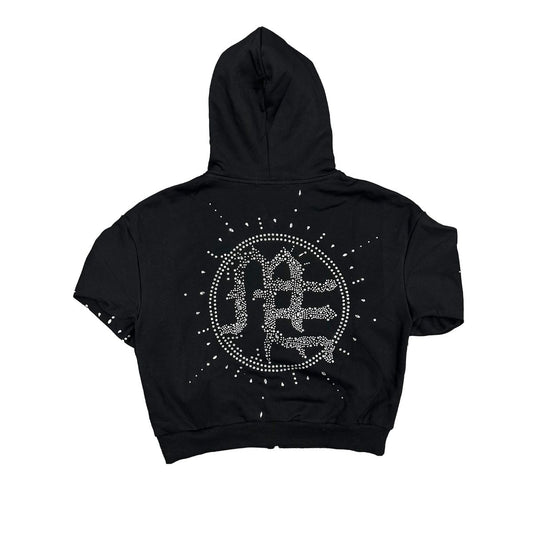 Mixed Emotion Eclipse Black Rhinestone Hoodie