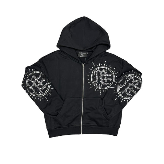 Mixed Emotion Eclipse Black Rhinestone Hoodie