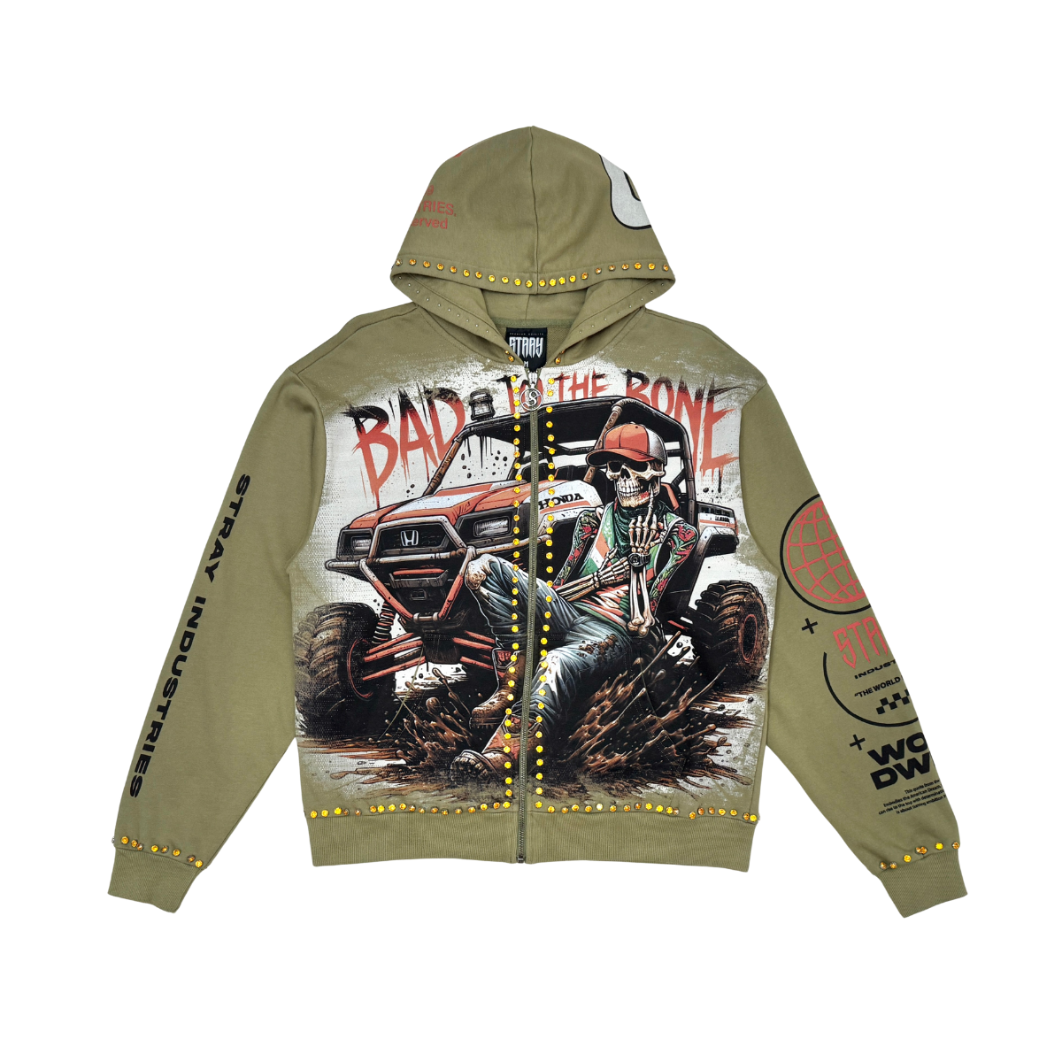 Stray full-zip hoodie (Olive) - ST1554-OLV