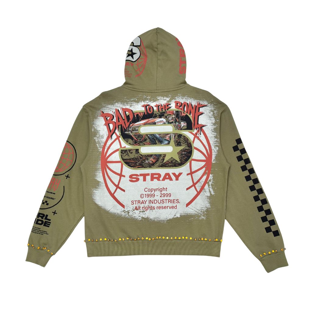 Stray full-zip hoodie (Olive) - ST1554-OLV