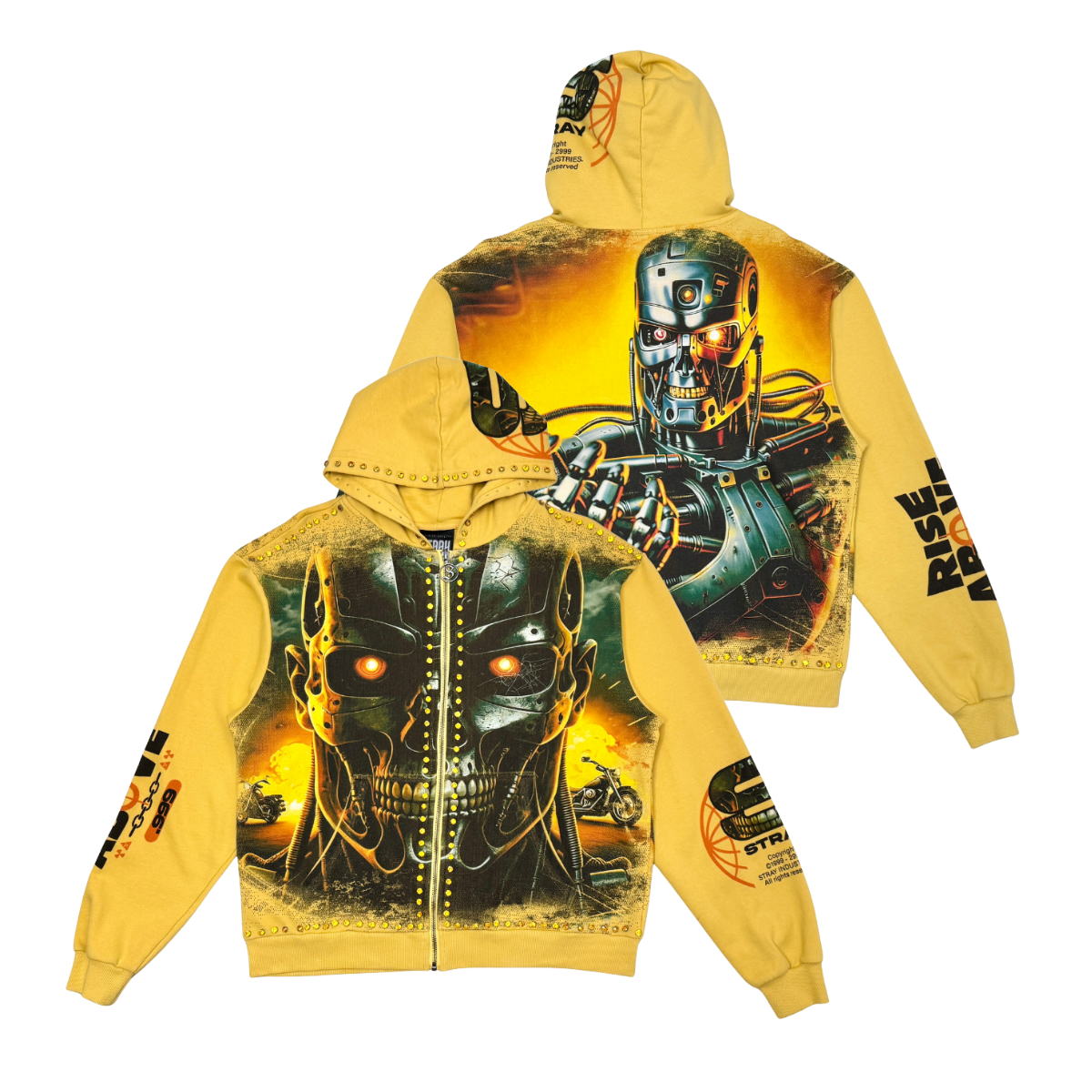 Stray full-zip hoodie (Mustard) - ST1542-MUS