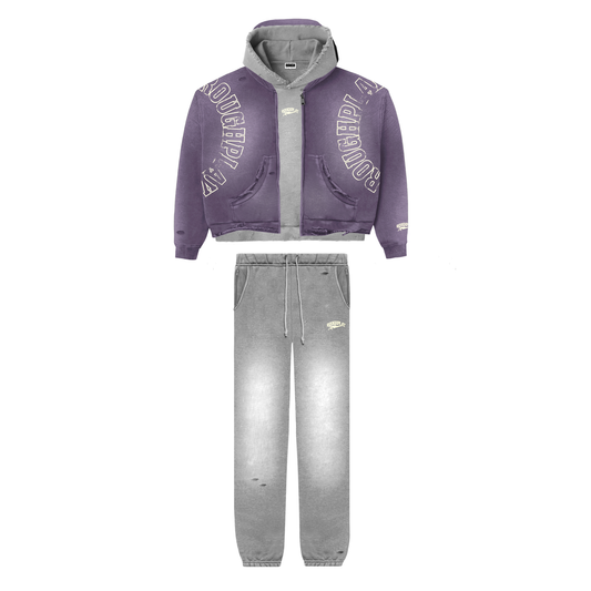 RoughPlay DOUBLE HOOD SWEATSUIT (GRY)