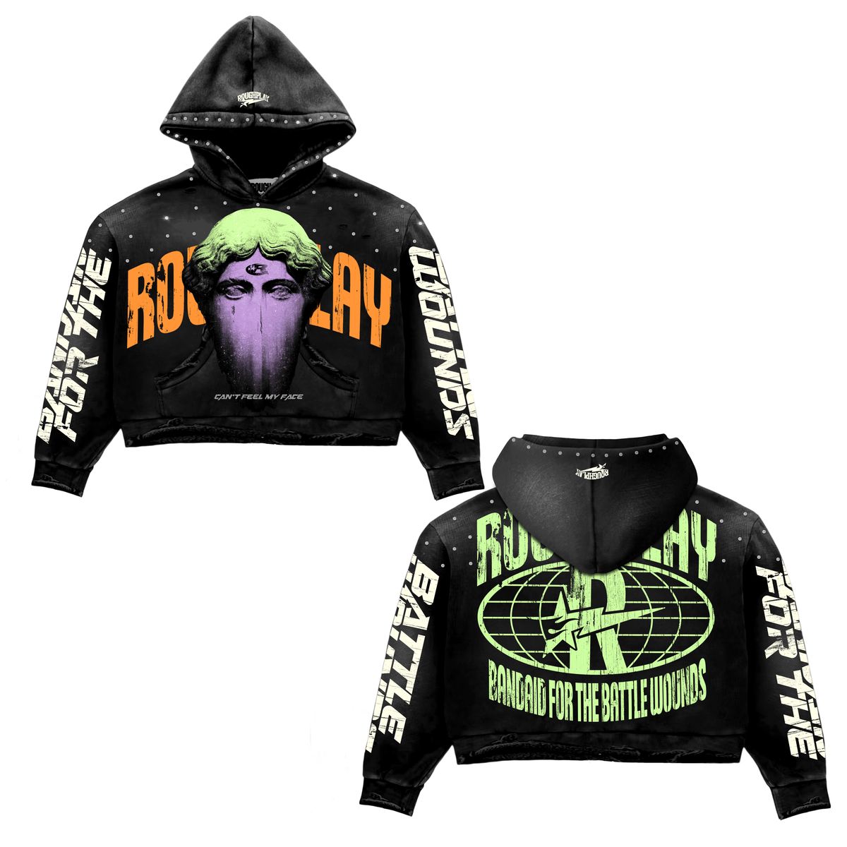 ROUGHPLAY CAN’T FEEL MY FACE HOODIE (BLK)