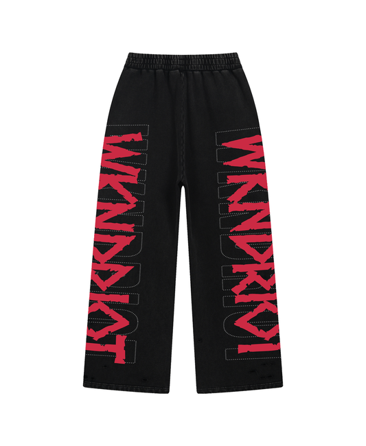 WKND RIOT 1OAK SWEATS W/ RHINESTONES-BLK
