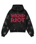 WKND RIOT 1OAK ZIP UP W/ RHINESTONES - BLK