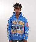 ELITE Praise Blue Washed Rhinestone + Pearls Zip-Up