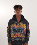 ELITE Praise Black Washed Rhinestone + Pearls Zip-Up