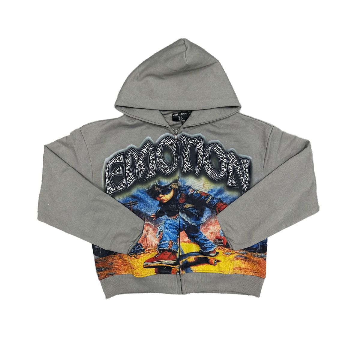 MIXED EMOTION ‘LAST RIDE’ RHINESTONE HOODIE