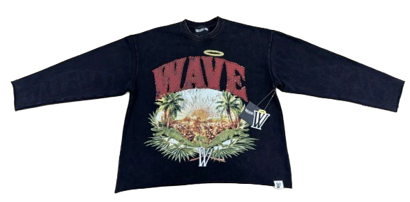 MR WAVE PARADISE (ACID BLACK) CREW NECK (WDS-9C020A)