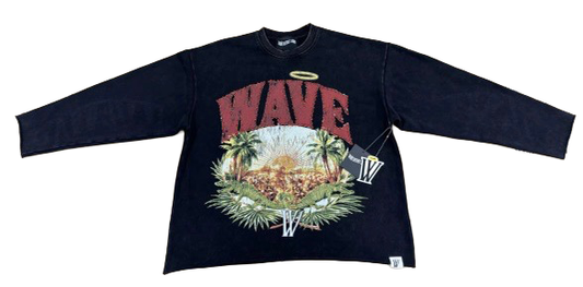 MR WAVE PARADISE (ACID BLACK) CREW NECK (WDS-9C020A)