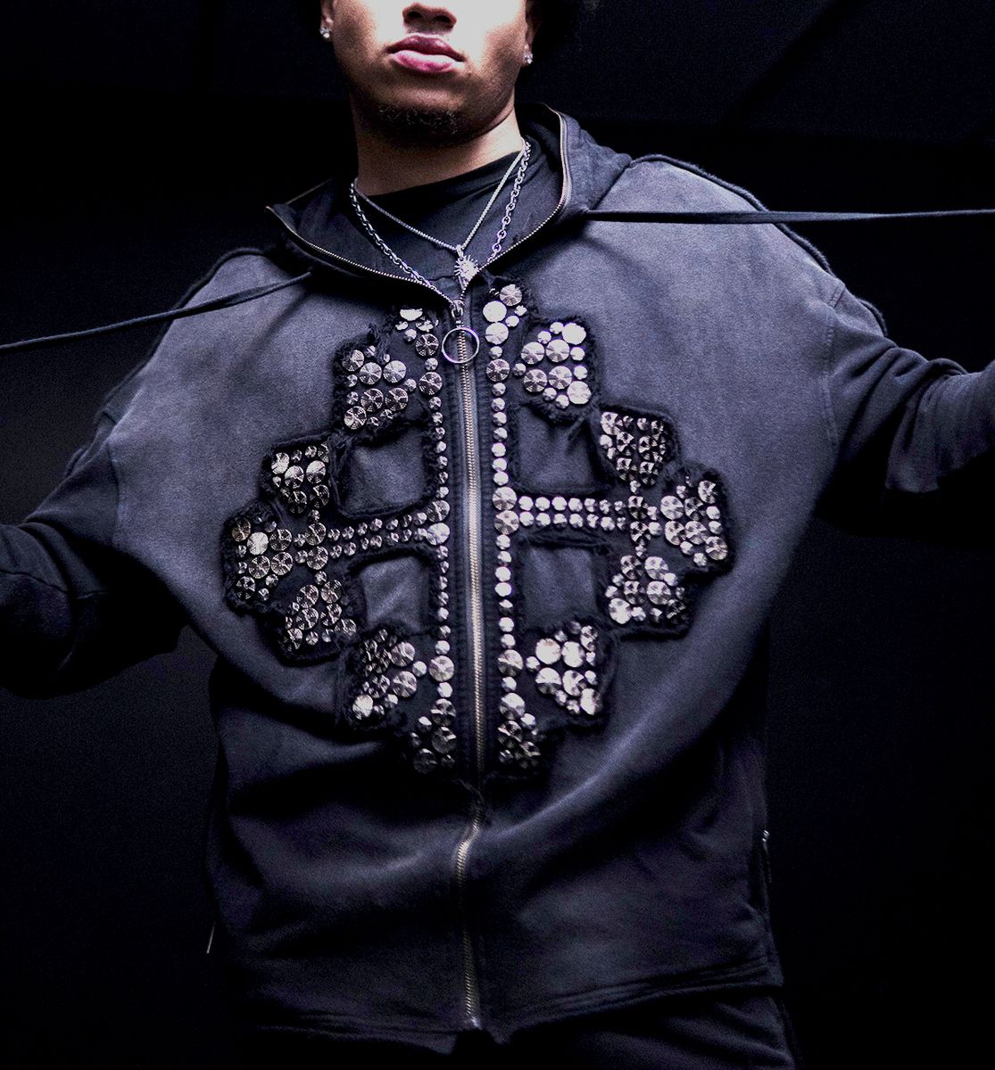 HUDSON Knight Full Zip Hoody 622-BLACK