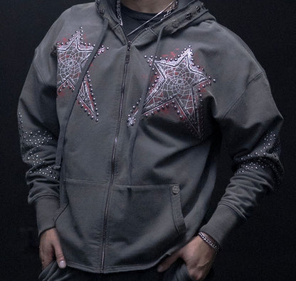 HUDSON DREAMSTATE STAR STUDS FLEECE OVERSIZED HOODY (607)