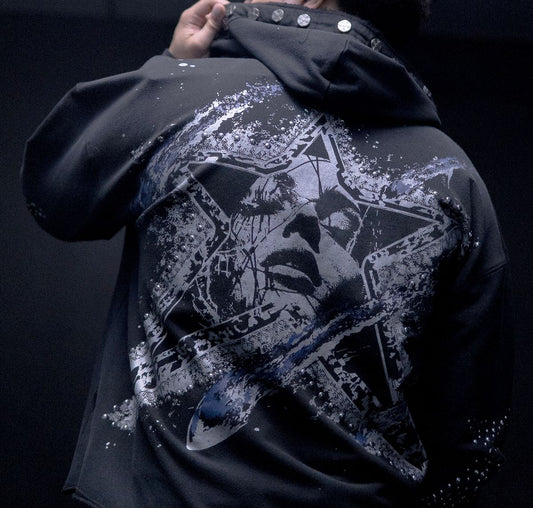 HUDSON DREAMSTATE STAR STUDS FLEECE OVERSIZED HOODY (607)