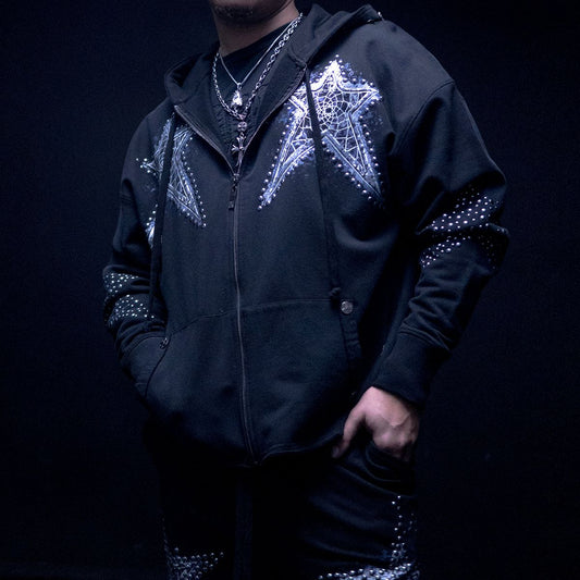 HUDSON DREAMSTATE STAR STUDS FLEECE OVERSIZED HOODY (607)