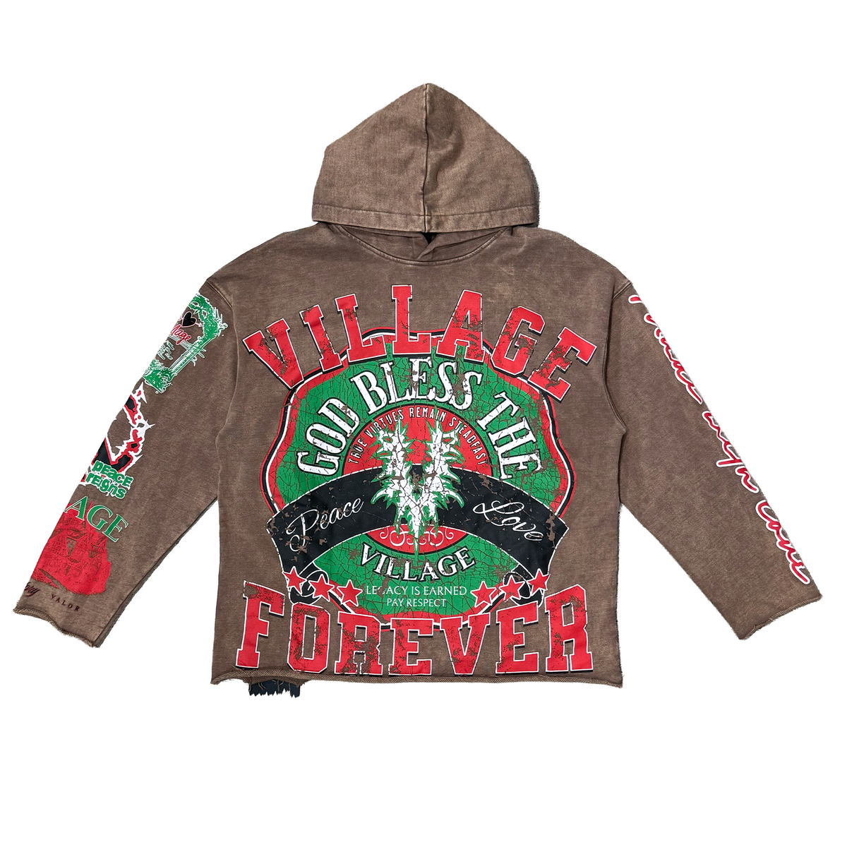 Village Forever Hoodie In Brown