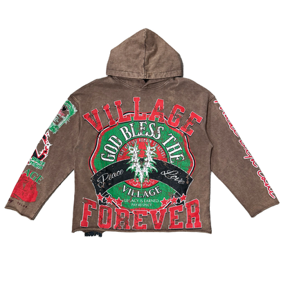 Village Forever Hoodie In Brown