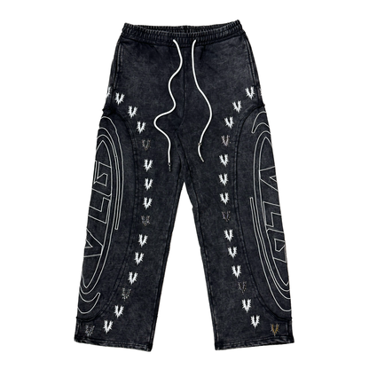 Village Chrome Panel Sweats In Blk