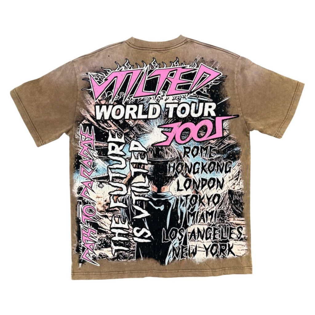 VTILTED "TOKYO" TEE (VB-29) BROWN WASH
