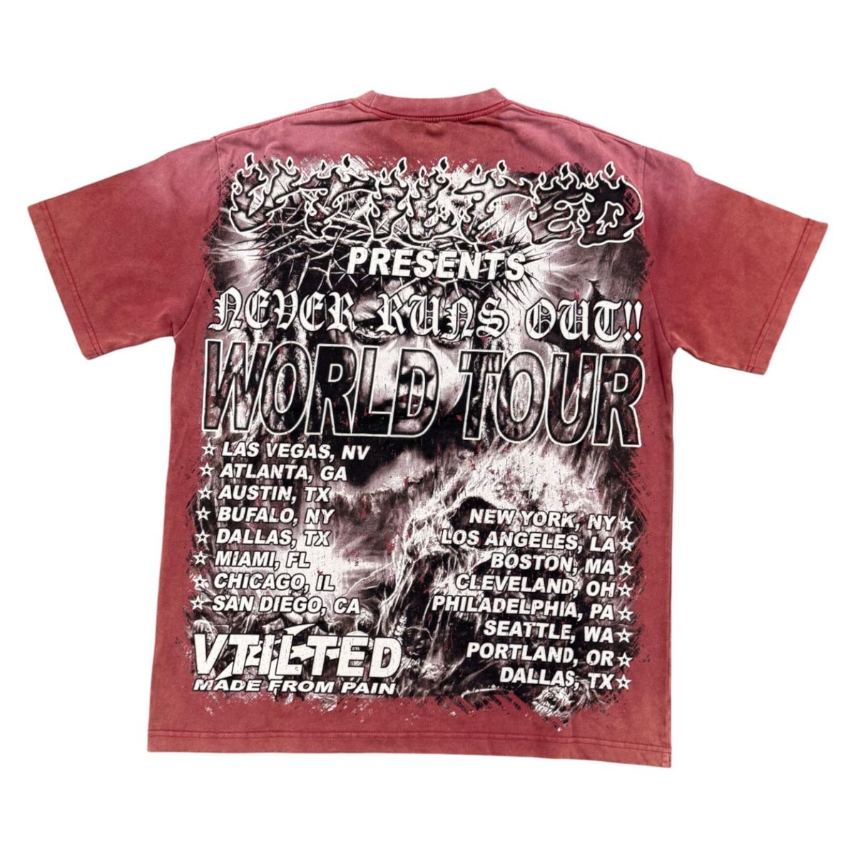 VTILTED "DAMAGE" TEE (VB-31) BERRY