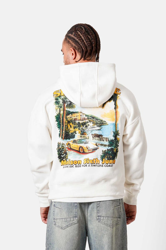 Sixth June coast back print hoodie 13001-offw